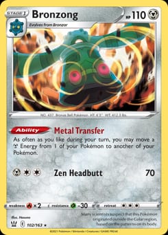 2021 Battle Styles Bronzong #102 card