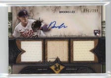 2025 Topps Museum Collection Single Player Signature Swatches Triple Relic Autographs Brooks Lee #SPTRA-BL card