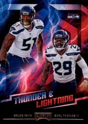 2018 Panini Playoff Thunder & Lightning Bruce Irvin / Earl Thomas III #14 card