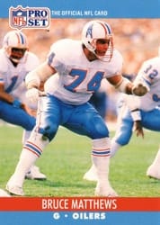 1990 Pro Set Base Set Bruce Matthews #514 card