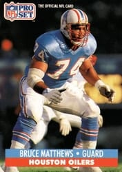1991 Pro Set Base Set Bruce Matthews #166 card