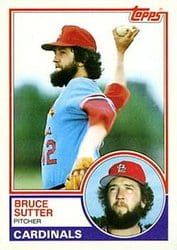 1983 Topps Base Set Bruce Sutter #150 card
