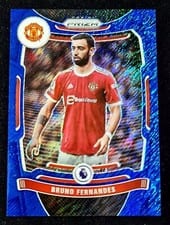 2021 Panini Prizm Premier League Bruno Fernandes Blue Shimmer Prizm #279 card