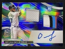 2022 Panini Chronicles Spectra Rookie Dual Jersey Autographs Bryan De La Cruz #RDJA-BC card