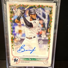 2022 Topps Holiday Autographs Bryan De La Cruz #WHA-BDL card