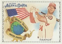 2018 Topps Allen & Ginter World Talent Bryce Harper #WT-47 card