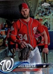 2018 Topps Chrome Base Set Bryce Harper #139b card
