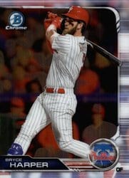 2019 Bowman Chrome Base Set Bryce Harper #55 card