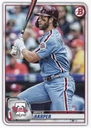 2020 Bowman Base Set Bryce Harper #54 card