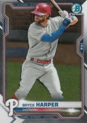 2021 Bowman Chrome Base Set Bryce Harper #96 card