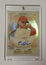 2021 Topps Allen & Ginter Chrome Autographs Bryce Harper #AGA-BH card