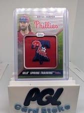 2021 Topps Spring Training Cap Logo Patch Autographs Bryce Harper #STCL-BH card