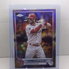 2022 Topps Chrome Bryce Harper Red Wave Refractor #220 card