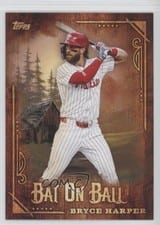 2025 Topps X Bob Ross: The Joy of Baseball Bat on Ball Bryce Harper #BOB-12 card