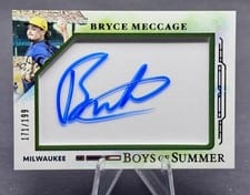 2025 Panini Boys of Summer Jumbo Acetate Signatures Bryce Meccage #17 card