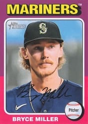 2024 Topps Heritage Mini Base Set Bryce Miller #299 card