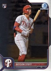 2022 Bowman Chrome Base Set Bryson Stott #93 card