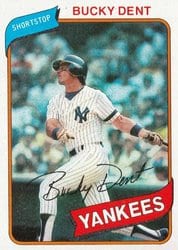 1980 Topps Base Set Bucky Dent #60 card