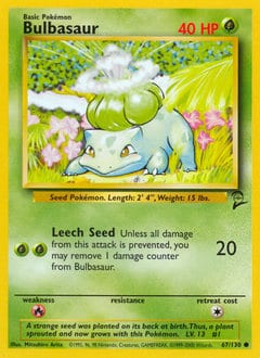 Base Set 2 Bulbasaur #67 card
