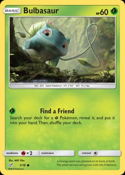 Detective Pikachu Bulbasaur #1 card