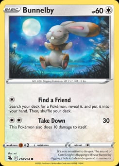 2021 Fusion Strike Bunnelby #214 card
