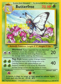 2000 Base Set 2 Butterfree #34 card
