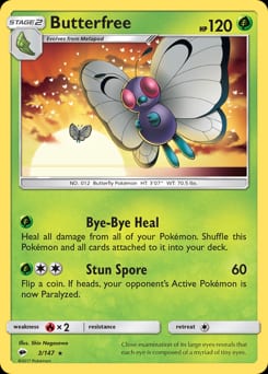 2017 Burning Shadows Butterfree #3 card