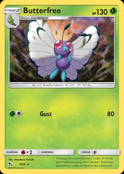 2019 Hidden Fates Butterfree #3 card