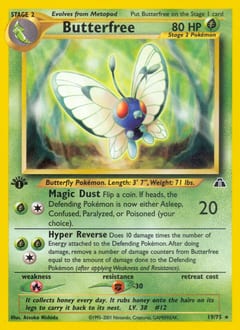 2001 Neo Discovery Butterfree #19 card