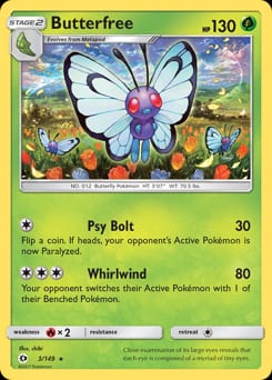 2017 Sun & Moon Butterfree #3 card