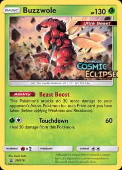 SM Black Star Promos Buzzwole #SM218 card
