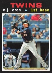 2020 Topps Heritage Base Set C.J. Cron #349 card