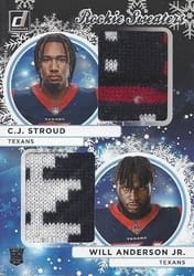 2023 Donruss Rookie Holiday Sweater Dual Relics C.J. Stroud / Will Anderson Jr. #HSD-2 card