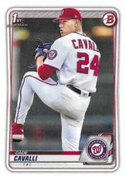 2020 Bowman Draft Base Set Cade Cavalli #BD-24 card