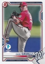 2021 Bowman 1st Edition Base Set Cade Cavalli #BP-99 card