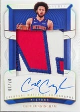 2021 Panini National Treasures Cade Cunningham #123 card