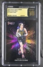 Caitlin Clark 2025 Panini Select WNBA Black Color Blast card