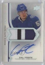 2020-21 Upper Deck Premier Acetate Rookie Autograph Patch Cal Foote #AR-CF card