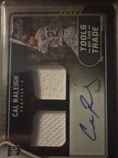 2022 Panini Absolute Tools of the Trade 2 Swatch Signatures Cal Raleigh #TT2S-CR card