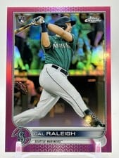 2022 Topps Chrome Cal Raleigh Pink Refractor #149 card