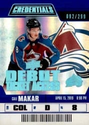 2019-20 Upper Deck Credentials Base Set Cale Makar #144 card