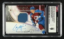 2020-21 Upper Deck Ultimate Collection Ultimate Material Signatures Cale Makar #UMS-CM card