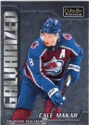 2022-23 O-Pee-Chee Platinum Galvanized Cale Makar #G-20 card