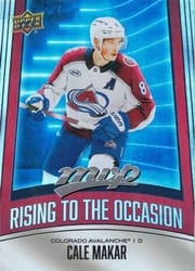 2025-26 Upper Deck MVP Rising to the Occasion Cale Makar #RO-1 card