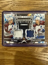 2022-23 Upper Deck Black Diamond Diamond Mine Dual Relics Cale Makar/Nathan MacKinnon #DMDR-CN card