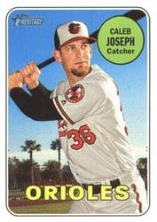2018 Topps Heritage Base Set Caleb Joseph #223 card
