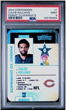 2024 Panini Contenders Permit to Dominate Caleb Williams #1 card