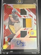 2022 Panini XR Rookie Triple Swatch Autographs Calvin Austin III #236 card