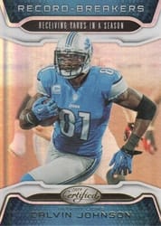 2019 Panini Certified Record Breakers Calvin Johnson #RB-CJ card