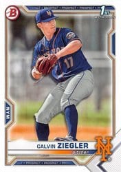 2021 Bowman Draft Base Set Calvin Ziegler #BD-123 card